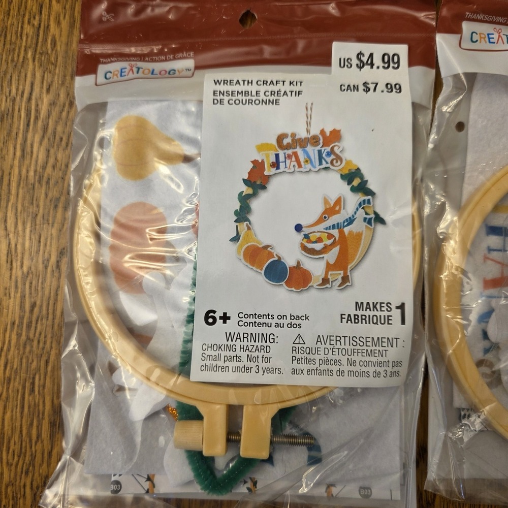 Thanksgiving Crafts Kids 4 Craft Kits DIY 29 Ornaments Fox Turkey Scarecrow - Picture 6 of 13